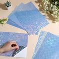 thumbnail image 3 of 1bag 21 Sheets 3 styles Holographic Sticker Paper 8.27x11.69inch Clear Printable A4 Vinyl Adhesive Waterproof /Dots/Stars Patterns Sticker Film Label Decals for Inkjet, 3 of 7