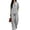 A-Grey581, variant on Tie Neck Puff Sleeve Two Piece Set for Women Elastic Waist Daily Urban Matching Pant Suit