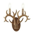 thumbnail image 3 of JONATHAN Y Cody 13.25" 2-Light Southwestern Bohemian Resin/Iron Faux Antler LED Vanity Light, Brown Wood Finish, 3 of 10