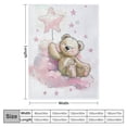 thumbnail image 4 of Comio Teddy Bear, Star, Cloud Flannel Blanket Eye-catching Design Perfect for All Seasons 40x50in, 4 of 6