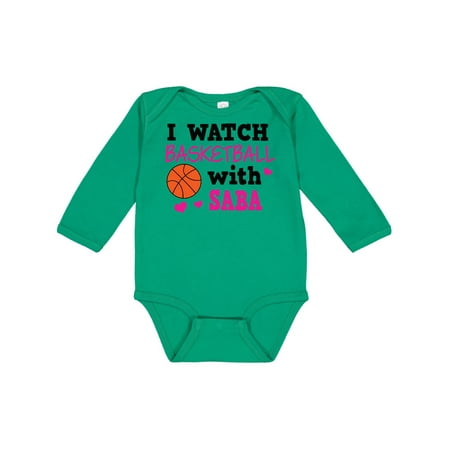 

Inktastic I Watch Basketball with Saba Gift Baby Girl Long Sleeve Bodysuit
