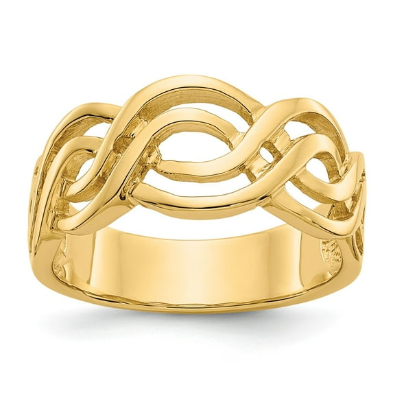 Solid 14k Yellow Gold Infinity Love Knot Symbol Ring Band Size 6