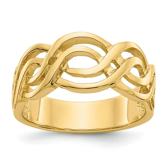 14K Yellow Gold Ring Band Themed Infinity