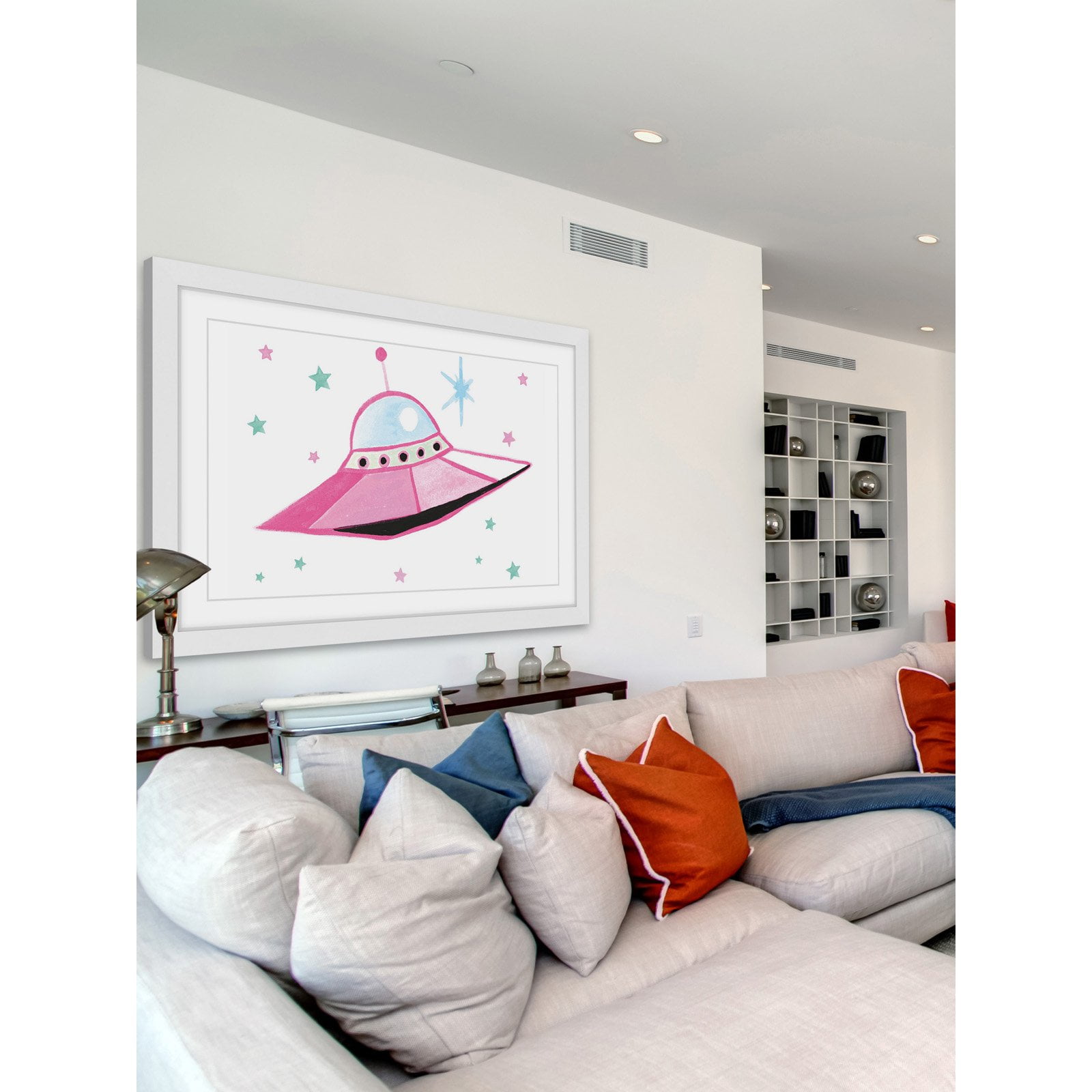 Marmont Hill "Ufo" By Molly Rosner Framed Painting Art Print, 24.0" x 1.5"