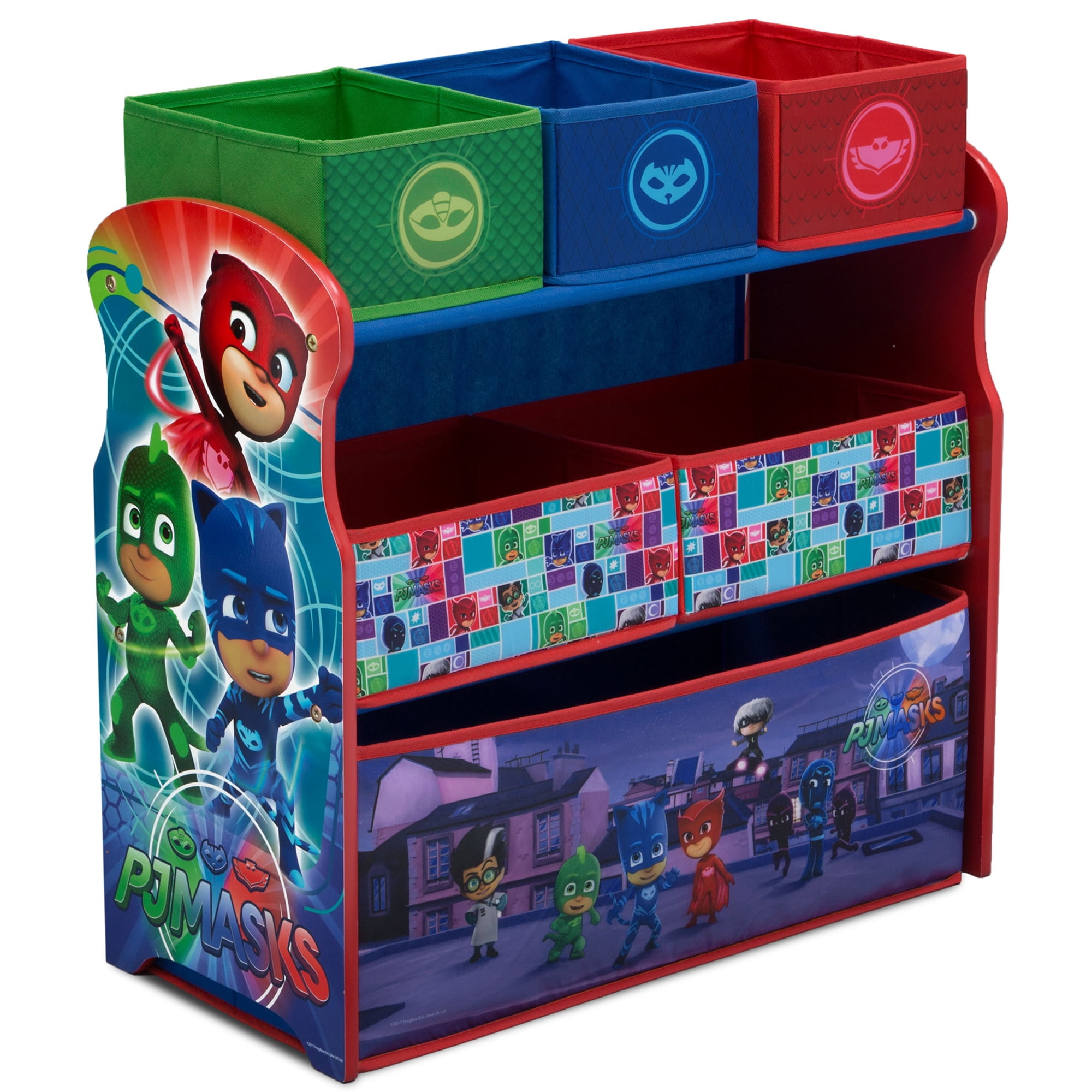 Toy Storage Organizer 6-Bin PJ Masks Design Kids Bedroom Playroom High Quality