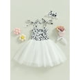 thumbnail image 2 of goowrom Robe Princesse pour Bébé Motif Vache Imprimé Sans Manches Robe d'Été en Tulle Superposé, 2 of 8