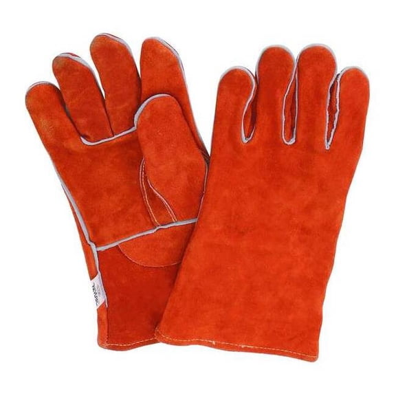 Condor Welding Gloves, Gauntlet Cuff, Straight Thumb, Standard Cowhide, M, 1 PR