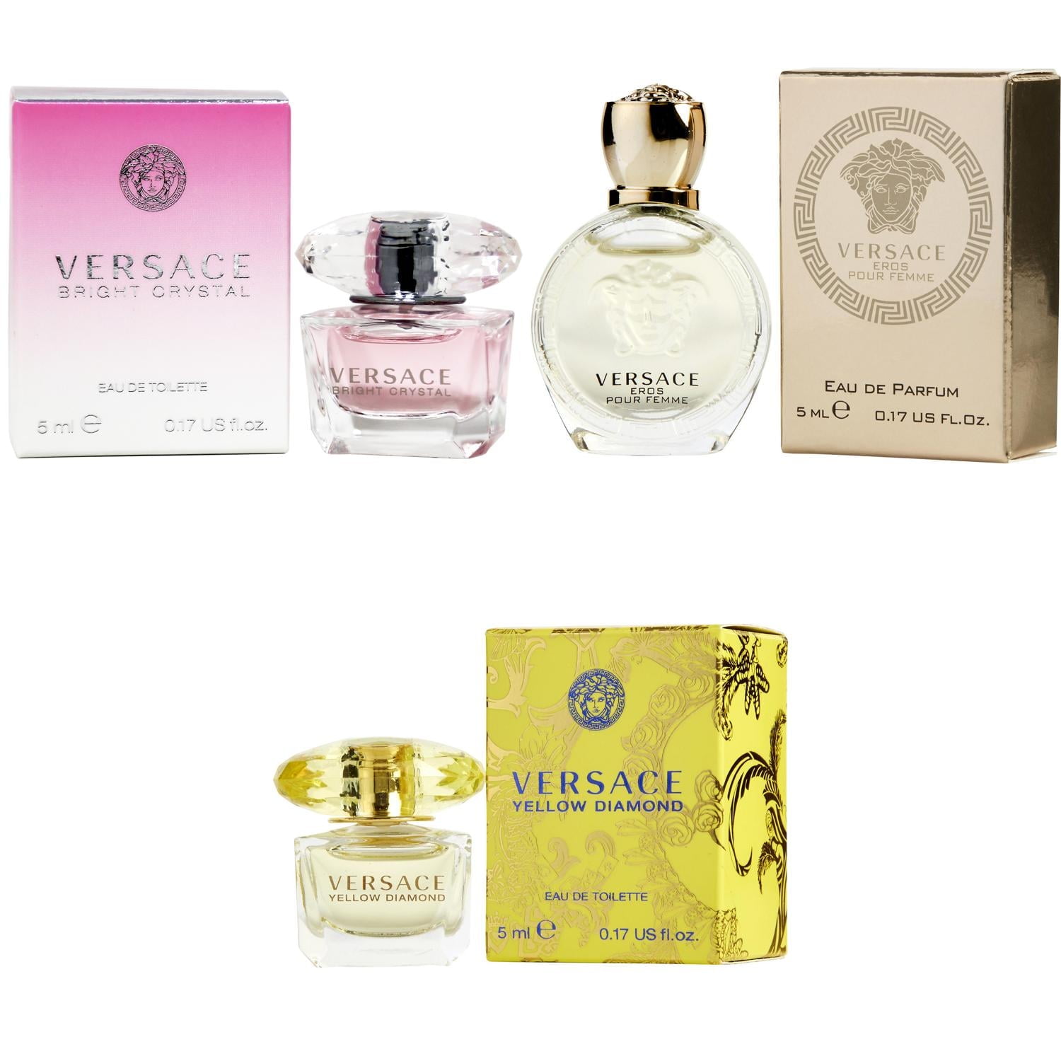 Versace 香水アソートセット5点　新品 Versace Perfume Mini Set for Women, Bright Crystal, Yellow