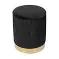 thumbnail image 3 of TOV Furniture Zoe Pouf de Rangement en Velours de Style Transitionnel, 14,2 Po H, Noir, 3 of 7