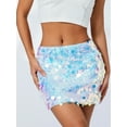 thumbnail image 4 of Rdhnmea Women's Sparkle Sequin Skirt Glitter Mini Skirt Belly Dance Skirt, 4 of 9