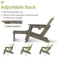 thumbnail image 5 of Folding Adirondack Chair with Adjustable Back&Ottoman for Deck Patio Outdoor HDPE Lawn Chair,Brown, 5 of 7