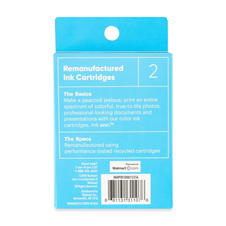 Remanufactured onn Ink Cartridges, HP 64XL Black and 64XL