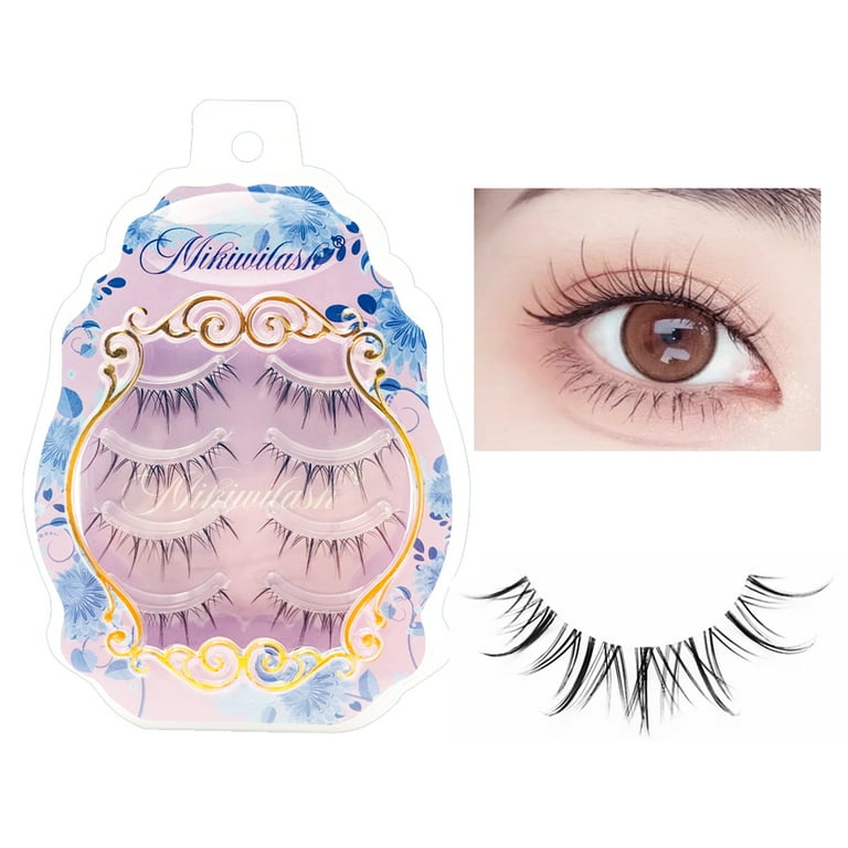 Manga Lashes Pointed Cat Eye Lashes, Natural Look Anime False Eyelashes  Individual Wispy Korean Makeup Eyelashes Clusters, Asian Chinese Japanese Fake  Eyelashes - Temu