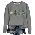 thumbnail image 4 of Titcea Christmas Sweatshirts for Women Long Sleeve Crew Neck Christmas Tree Print Shirts Loose Comfort Casual Tops, Gifts for Her, 4 of 4