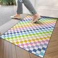 thumbnail image 4 of Pastel Color Checkered Pattern Door Rugs,Washable Non Slip Door Mats Indoor,Decorative Door Mats,Entry Mat Indoor for Entrance,Bedroom,Kitchen,Bathroom,17"x30", 4 of 6