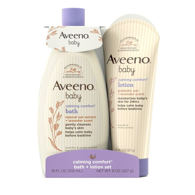 Set para el cuidado de la piel del bebé Aveeno Baby Calming Comfort Bath & Lotion