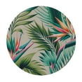 thumbnail image 4 of PIKWEEK Round Tablecloth for Picnic Dining Kitchen Farmhouse Decorative Beach Cheerful Tropical Dark Green Leaves of Palm Trees and Flowers White, 4 of 8