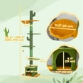 thumbnail image 2 of CoSoTower Floor to Ceiling Cat TreeTower with 90.5"-108" Adjustable Height, Scratching Posts, Hammock, Comdo, Toy Ball, Green, 2 of 7