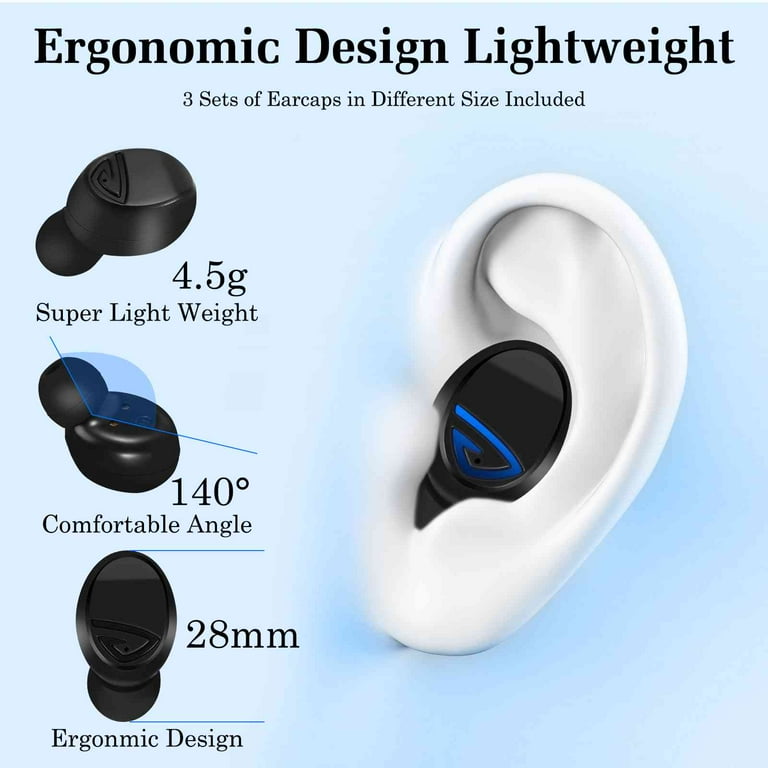 Wireless Earbuds Bluetooth 5.0 Headphones with Digital LED Display Charging  Case Stereo Mini Earphones in Ear Headset Waterproof For ZTE Blade Z Max