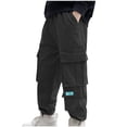 thumbnail image 2 of DGXTA Clearance Kids Boys Cargo Pants Cotton Casual Pants Loose Jogging Bottoms Elastic Cuffed Cargo Joggers, 2 of 6