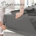 thumbnail image 2 of Sanmadrola Bed Sheet Fitted, Mattress Protector, Soft 100% Cotton 400tc Sateen, Wrinkle, Fade, Stain Resistant, 12" Deep Pocket, 1 Piece (Dark Grey, King Size), 2 of 6