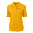 thumbnail image 2 of Women's Cutter & Buck Gold Michigan Wolverines Team Virtue Eco Pique Recycled Polo, 2 of 3