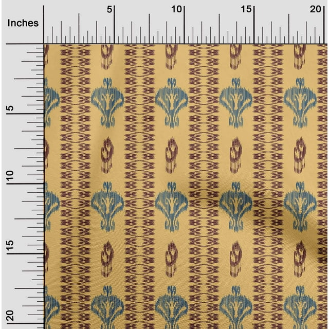 oneOone Tissu Georgette Viscose Imprimé Tourbillon & Paisley Ikat pour Couture Largeur 42 Pouces