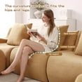 thumbnail image 5 of Soft Teddy Fabric Boneless Sofa,No Assembly Required Streamlined Design,Anti-Slip Design 32D High Density Sponge Fits Living Rooms Bedrooms,Camel, 5 of 5