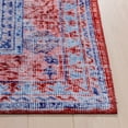 thumbnail image 5 of Well Woven Nile Gila Vintage Bohemian Medallion Botanical Border Blue Red 2'5" x 9'10" Runner Machine Washable Flat-Weave Area Rug, 5 of 9