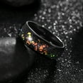 thumbnail image 2 of Black IP Tungsten Ring 8mm Galaxy Series w/ Opal Inlay in Different Styles Wedding Band for Men Women w/ FREE Engraving Options, 2 of 5
