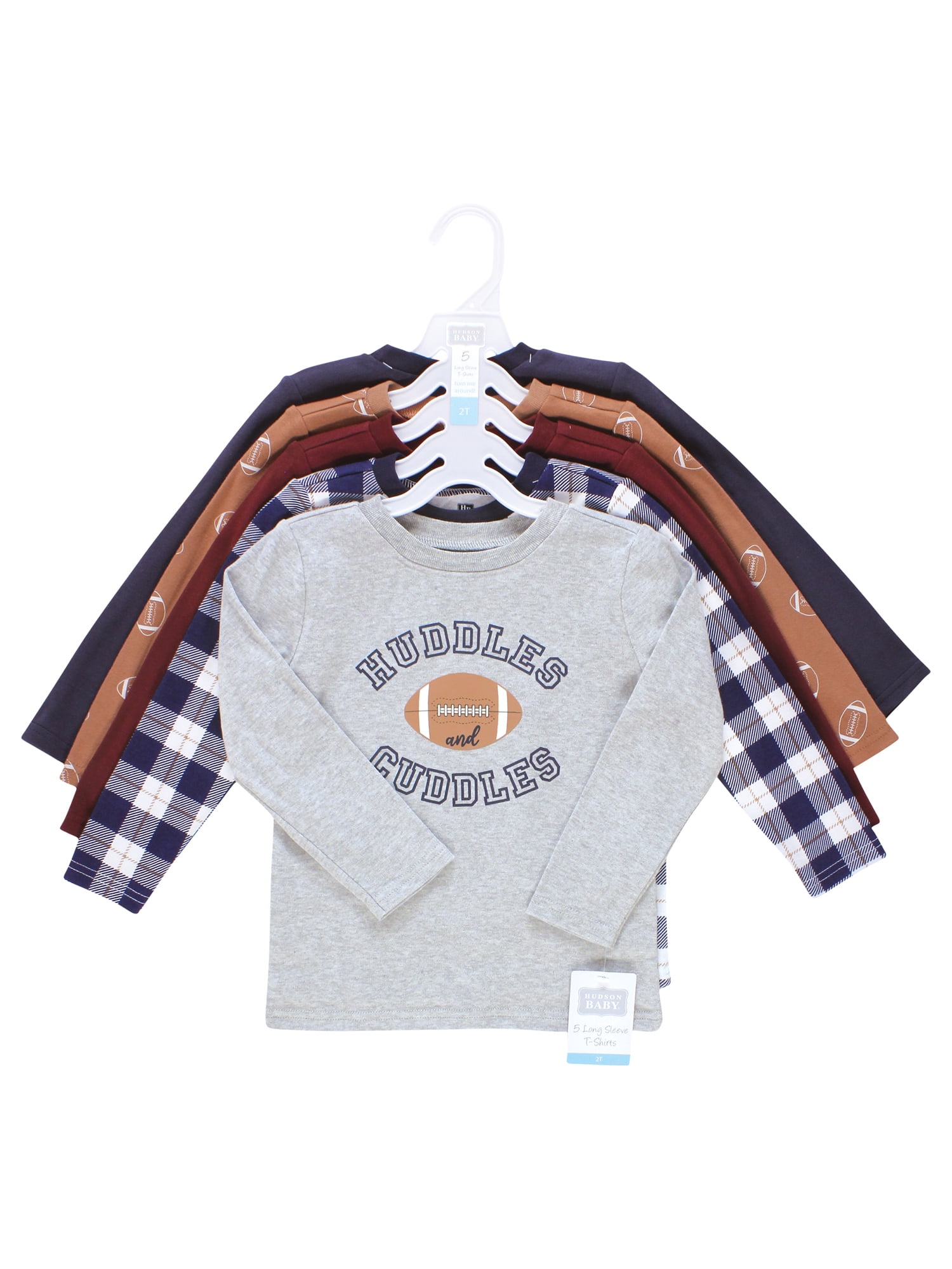 Hudson Baby Long Sleeve Tees, 5-Pack, 12 Months- 5T