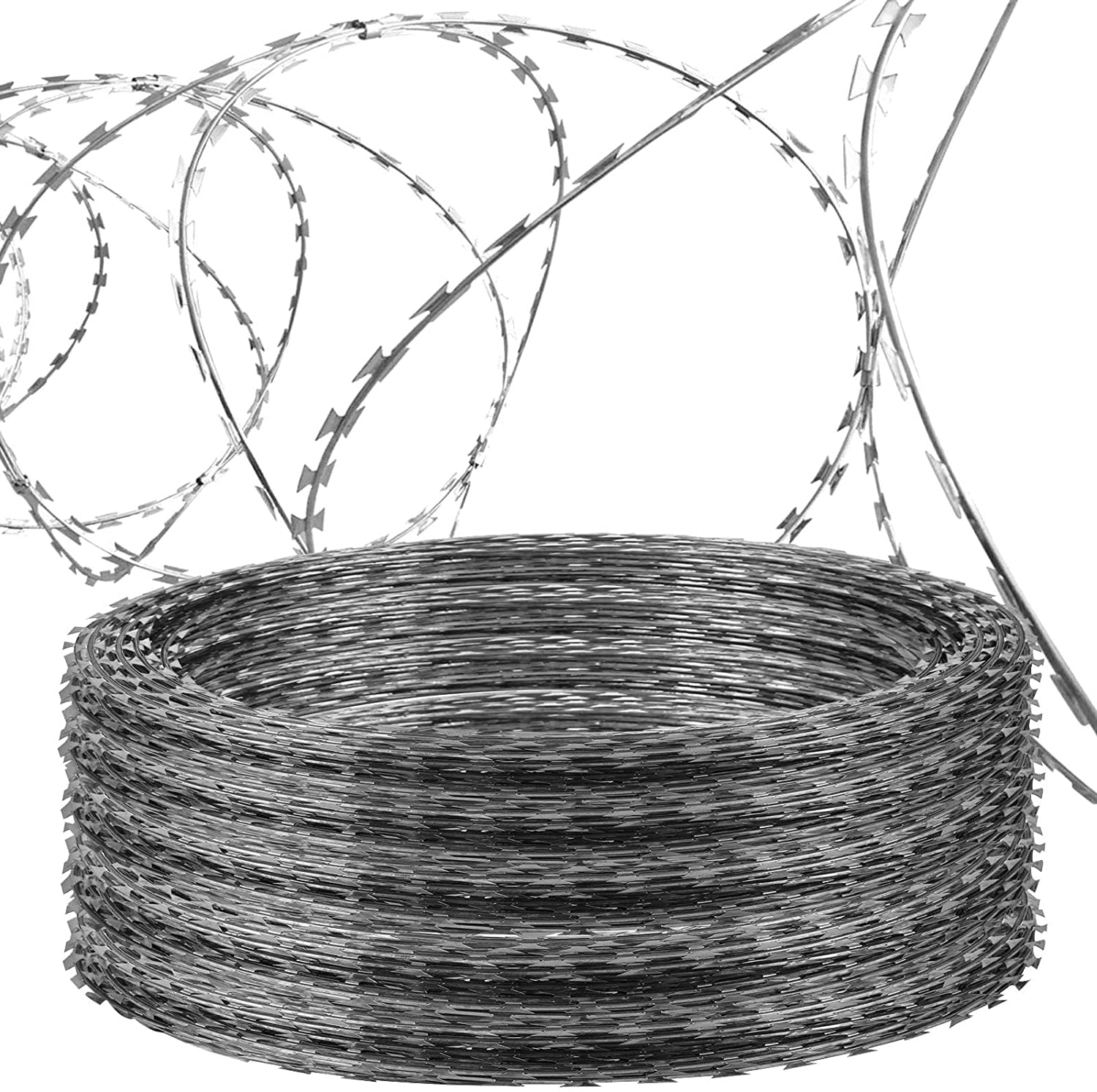 galvanized barbed wire fence