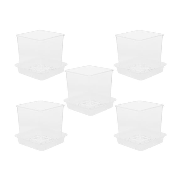 FOMIYES 5pcs Plant Nursery Pot acrylic Planter with Saucers Orchid Flower Pot Flower Container with Trays