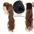 thumbnail image 6 of Benehair Clip in Hair Extensions as Human Drawstring Ponytail Real Long Thick Hair Piece Curly Wavy for Woman Light Brown 24", 6 of 11