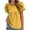 Yellow, variant on Fesfesfes Crew Neck T Shirts for Womens Fashion Short Sleeves Round Neck Solid Color Loose Tops Blouse Knitted Sweater Womens Blouse S(US:4)
