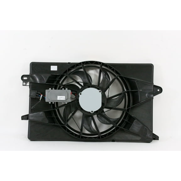 Dual Radiator and Condenser Fan Assembly - Cooling Direct Fit/For 55111482AC 13-14 Dodge Dart 2.0/2.4L - With Fan Control Module