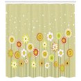 thumbnail image 3 of Ambesonne Yellow Flower Shower Curtain, Meadow, 69"Wx70"L, Pale Green Yellow, 3 of 3