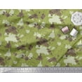 thumbnail image 3 of Soimoi Green Cotton Voile Fabric Leaves & Austin Rose Floral Printed Craft Fabric by the Yard 42 Inch Wide, 3 of 3