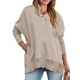 thumbnail image 1 of Oucaili Sudadera para mujer con tapeta, manga larga, suelta, color liso, camisa, 1 of 2