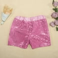 thumbnail image 4 of Bainana Little Boys Girls Sequin Print Solid Color Elastic Waist Wide Leg Performance Wear Fashion Comfortable Child Shorts Pink Size 7-8 Years, 4 of 4