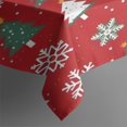 thumbnail image 4 of Red Christmas Tree and Snowflake Pattern Rectangle Tablecloth 60"x102",Waterproof Polyester Rectangle Table Cloth, Wipeable Spillproof Polyester Tablecloth for Dining, Camping, Indoor and Outdoor, 4 of 6