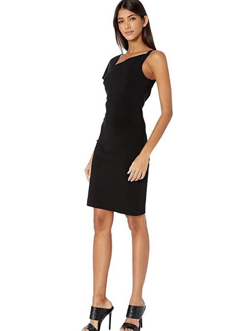 walmart black dresser Nicole Miller Surplice V-Neck Mid Length Sleeves Back Zipper Short Velvet  Dress main image 1