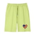 thumbnail image 5 of Kids 4th of July Outfit - Patriotic American Flag Heart Print T-Shirt & Shorts Set - Unisex 2 Piece Summer Clothes for Boys Girls (Green),Size 5 T, 5 of 9