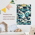 thumbnail image 6 of FMSHPON Blue Ocean Wave Vintage Ocean Clipboard Hardboard Wood Nursing Clip Board and Pull for Standard A4 Letter 13x9 inches, 6 of 7