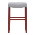 thumbnail image 3 of 29" Upholstered Saddle Seat Bar Stool (Set of 2) in Gray, 3 of 6