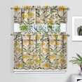thumbnail image 2 of Kitchen Curtains 36 Inch Short - 3 Panel Set, Boho Sunflower Butterfly Floral Print, Rod Pocket Window Curtain for Rustic Farmhouse, Country Vintage Summer Decor, Easy Wash, 2 of 6