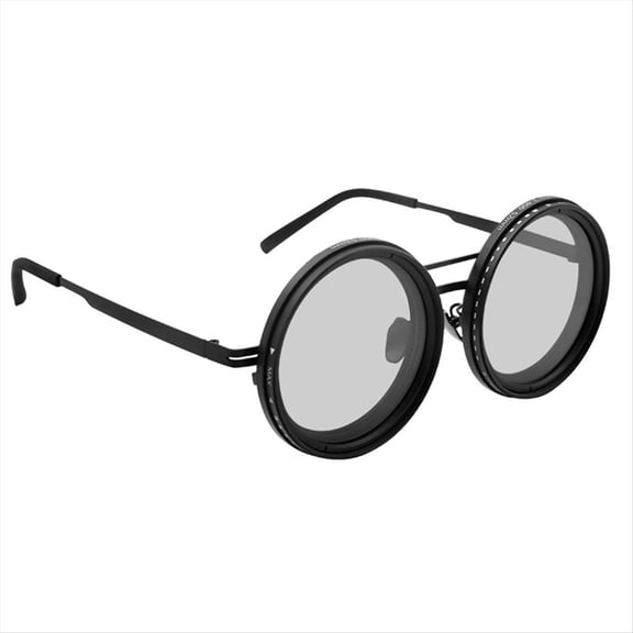 1-9 Gears Adjustable Sunglasses Round with ND Filter Lenses Wide Retro Glasses UV Protection Polarized Sunglasses,1PCS Rounded Glasses,Black