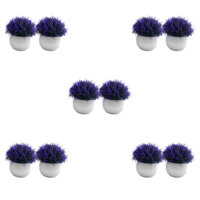 Guardoinrt 2piece Potted Simulation Plants Adding Beauty And Style To Any Setting Durable Pot Bonsai Ornament purple 5Set