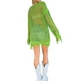 thumbnail image 6 of Coduop Women Knitted Swimsuit Cover-Ups Long Sleeve Tassel Hem Tops Sunscreen Blouse Coverup, 6 of 8