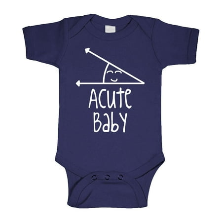 

ACUTE BABY - math humor angle obtuse - Cotton Infant Bodysuit (6M Navy)